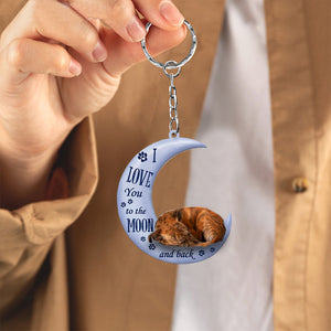 Whippet I Love You To The Moon And Back Flat Acrylic Keychain