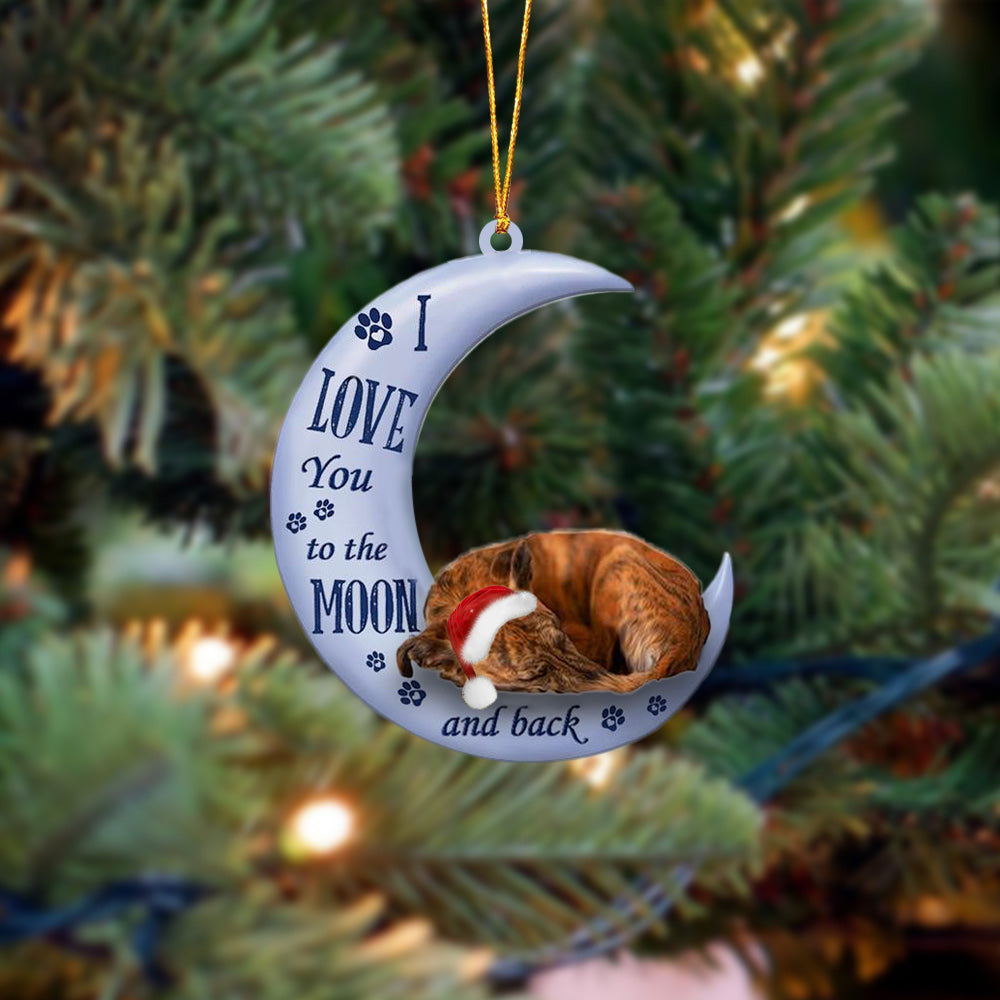 Whippet I Love You To The Moon And Back Christmas Ornament