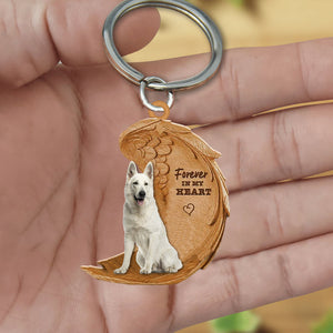 White German Shepherd In My Heart Flat Acrylic Keychain