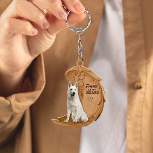 White German Shepherd In My Heart Flat Acrylic Keychain