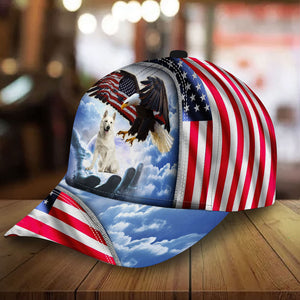 White German Shepherd Perfect One Nation Under God Cap For Patriots And Dog Lovers