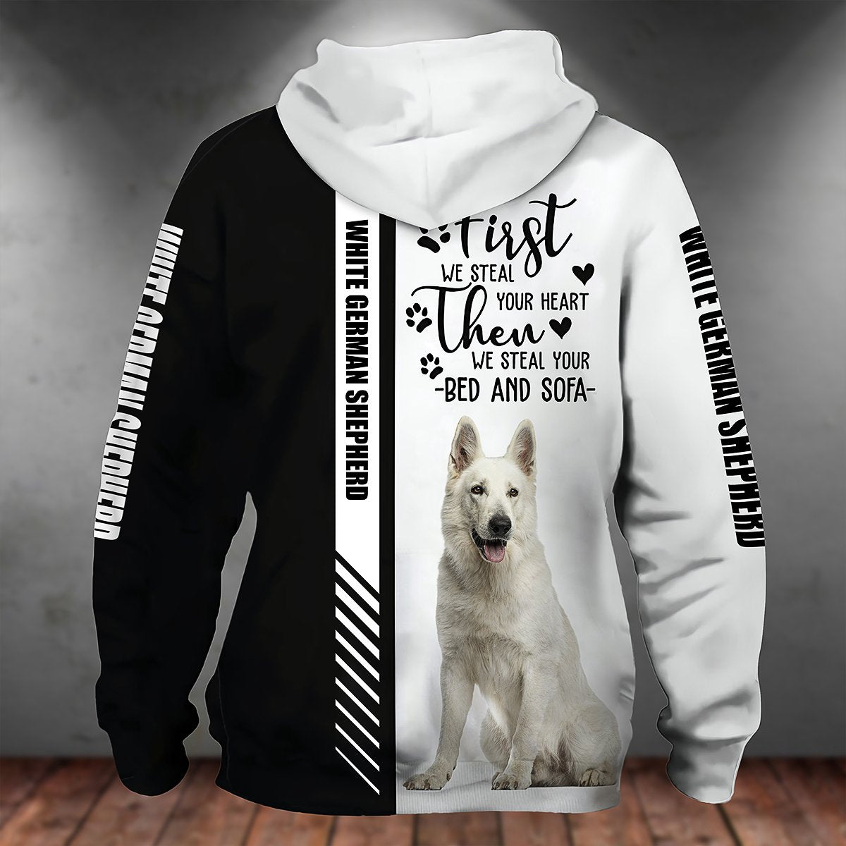 White German Shepherd-First We Steal Your Heart Unisex Hoodie