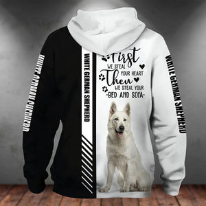 White German Shepherd-First We Steal Your Heart Unisex Hoodie