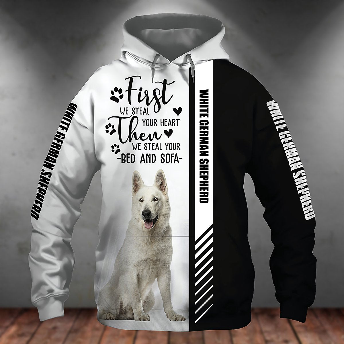 White German Shepherd-First We Steal Your Heart Unisex Hoodie