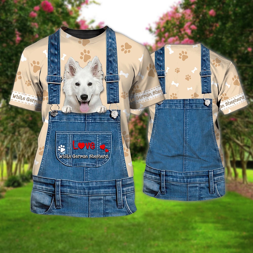 Love White German Shepherd Cute Unisex T-shirt