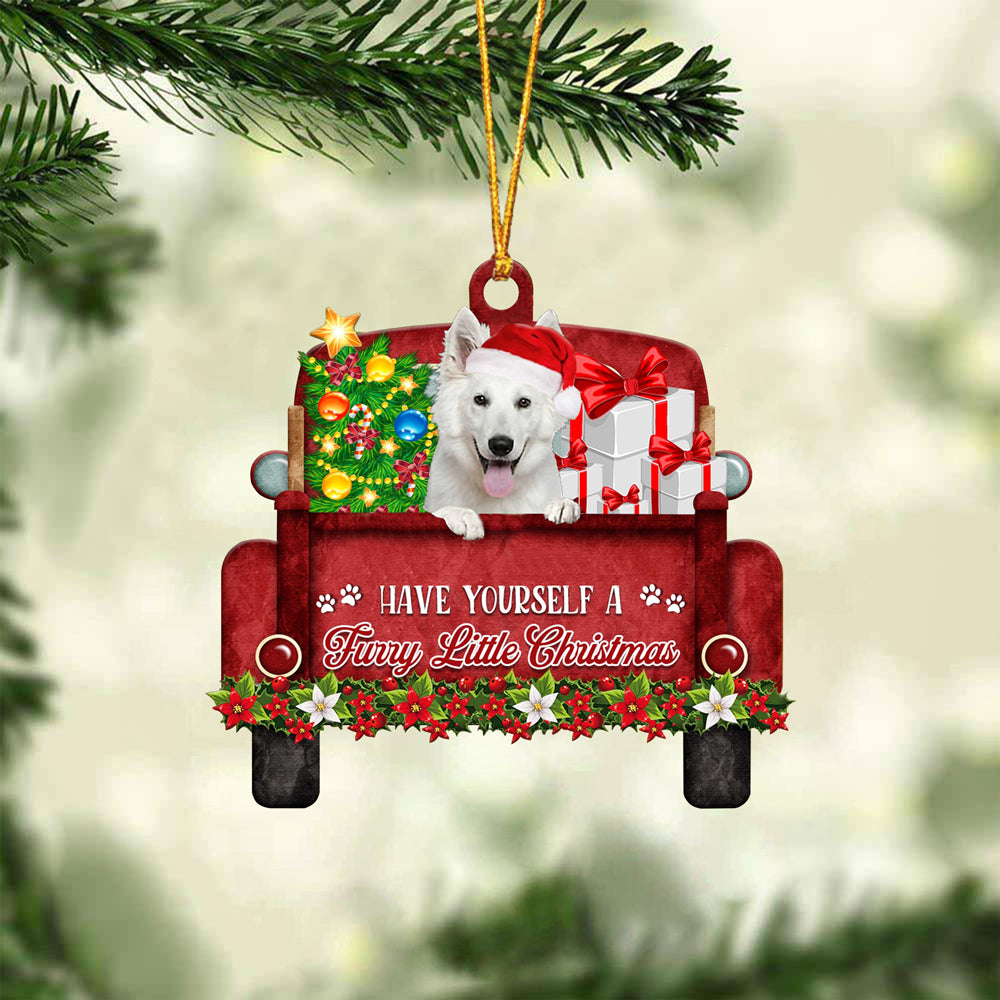 White German Shepherd Have Yourself A Furry Little Christmas Ornament