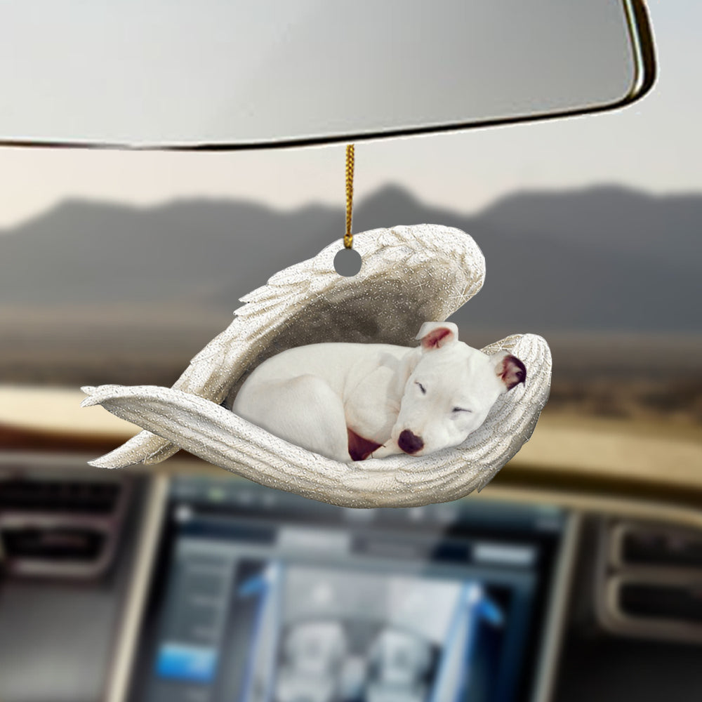 White Staffie Sleeping Angel Ornament Sleeping Angel Car Hanging Ornament