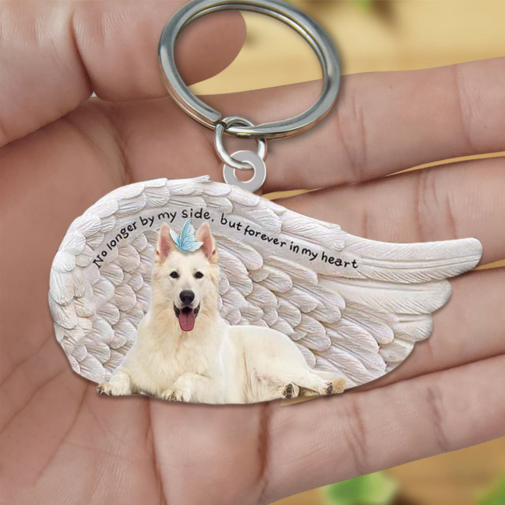White German Shepherd Sleeping Angel - Forever In My Heart Acrylic Keychain