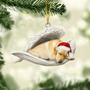 Yellow Labrador Sleeping Angel Christmas Ornament