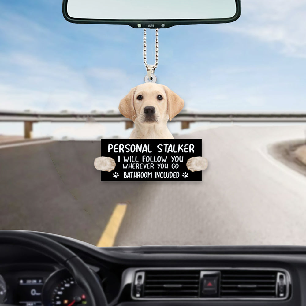 Yellow Labrador Retriever Personal Stalker Car Hanging Ornament