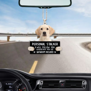 Yellow Labrador Retriever Personal Stalker Car Hanging Ornament
