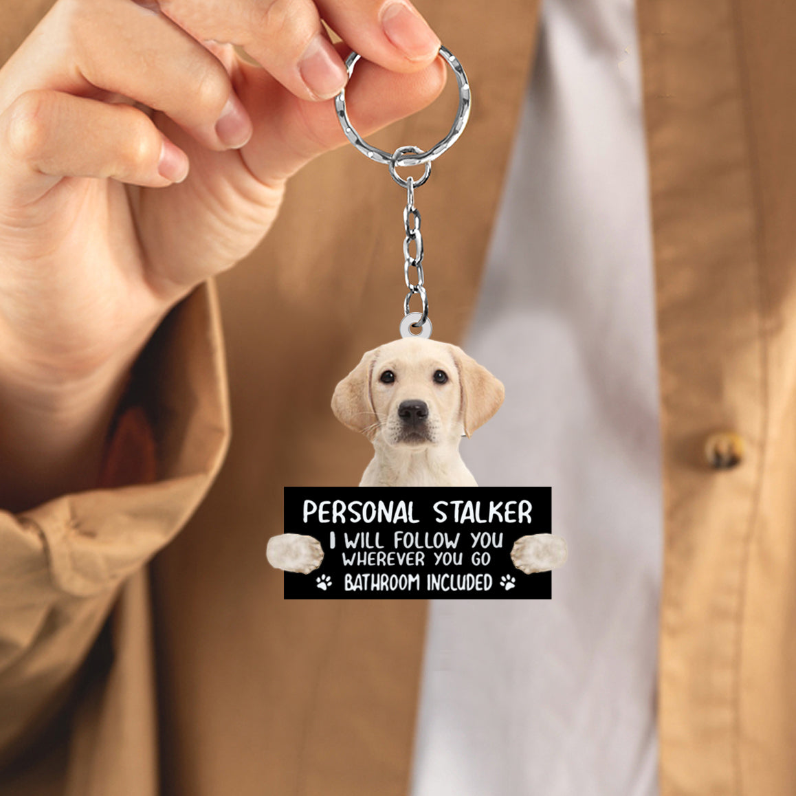 Yellow Labrador Retriever Personal Stalker Acrylic Keychain