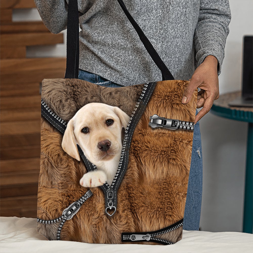 Yellow Labrador All Over Printed Tote Bag