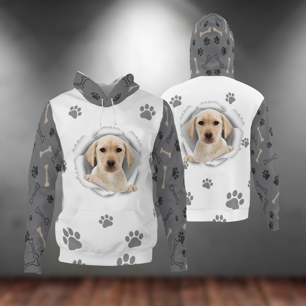 Yellow Labrador-Paw Dog Unisex Hoodie