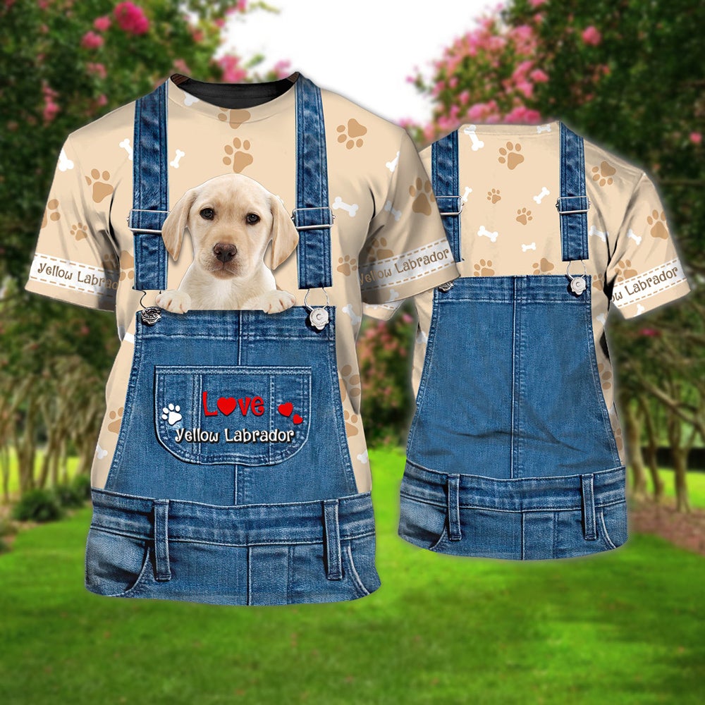 Love Yellow Labrador Cute Unisex T-shirt