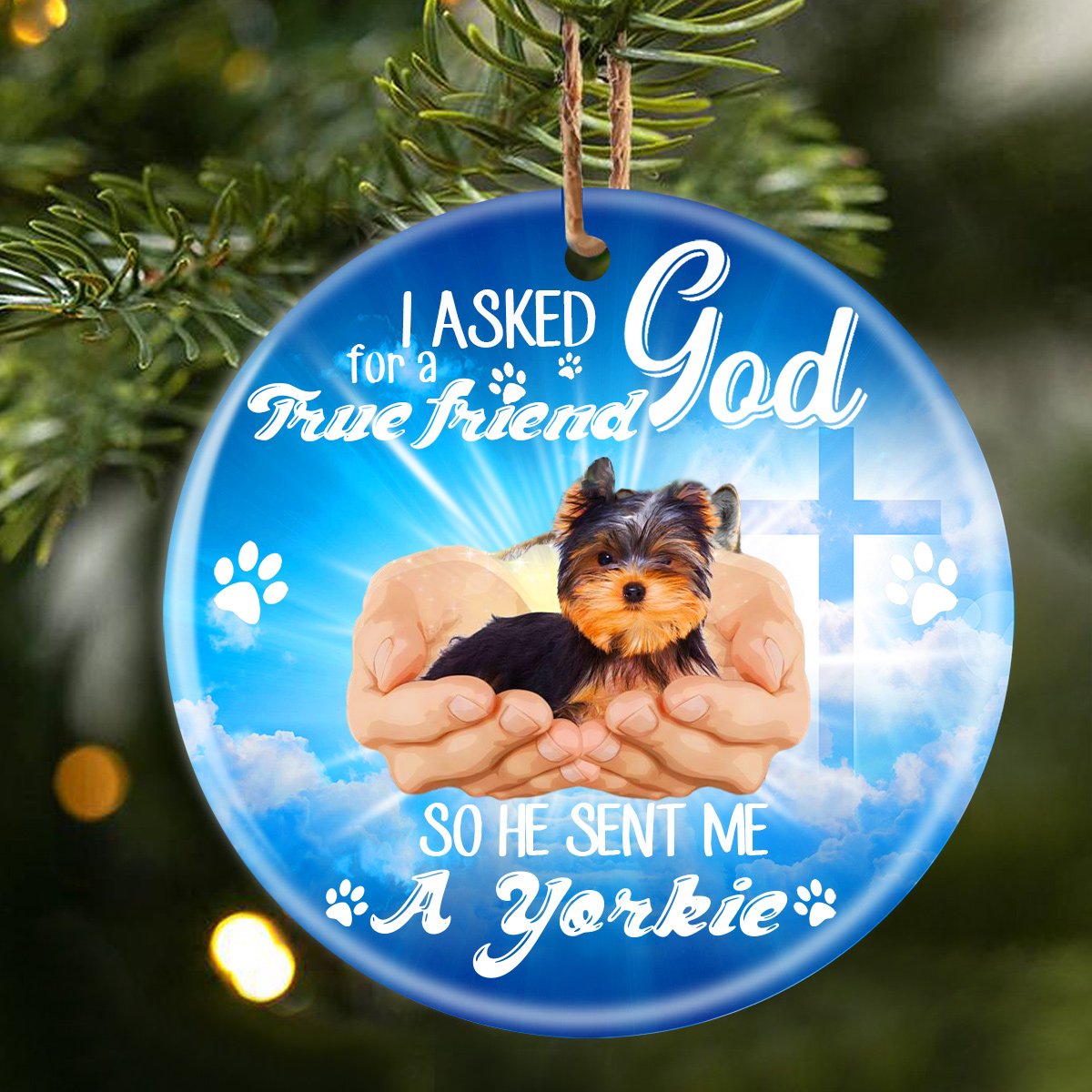 God Send Me A/An Yorkshire Terrier Porcelain/Ceramic Ornament