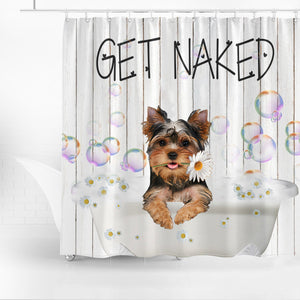 Yorkshire Terrier Get Naked Daisy Shower Curtain