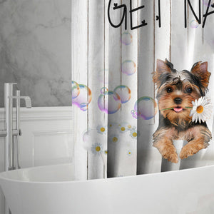 Yorkshire Terrier Get Naked Daisy Shower Curtain