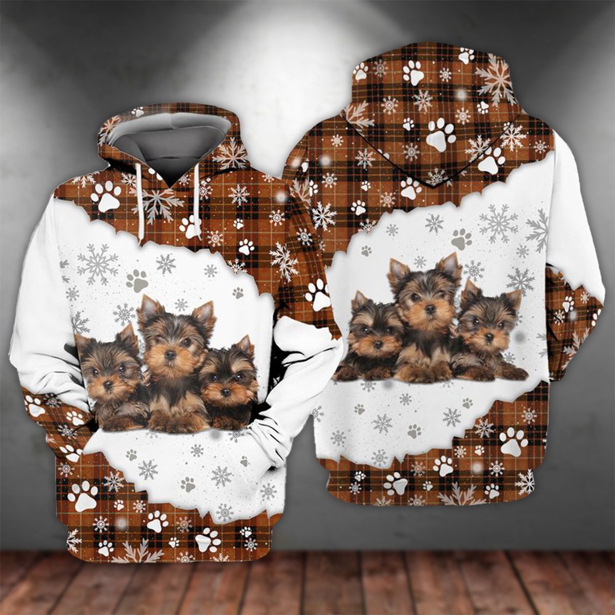 Yorkshire Terrier 2 Happy Holiday Unisex Hoodie