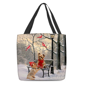 Yorkshire Terrier/Yorkie Hello Christmas/Winter/New Year Tote Bag