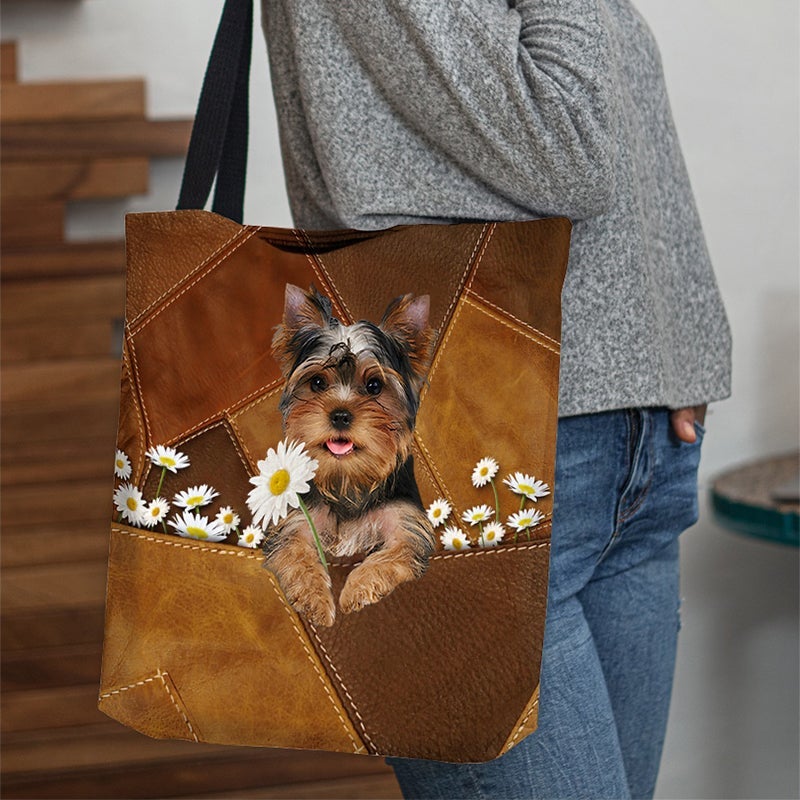 Yorkshire Terrier02 Holding Daisy  All Over Printed Tote Bag
