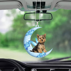 Yorkshire Terrier Angel From The Moon Car Hanging Ornament