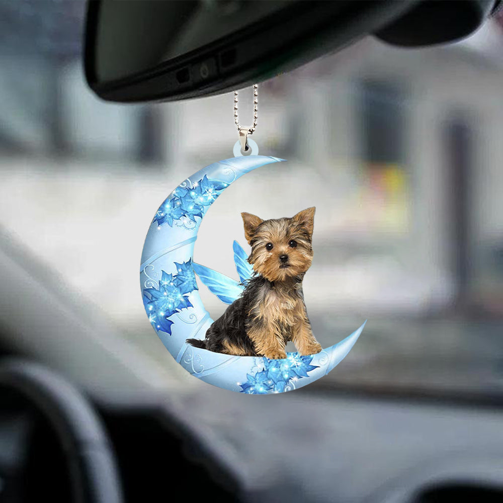 Yorkshire Terrier Angel From The Moon Car Hanging Ornament