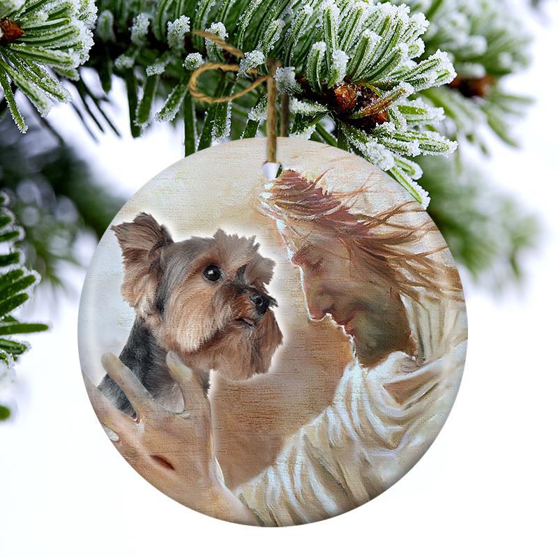 New Release -Yorkshire Terrier With God Porcelain/Ceramic Ornament
