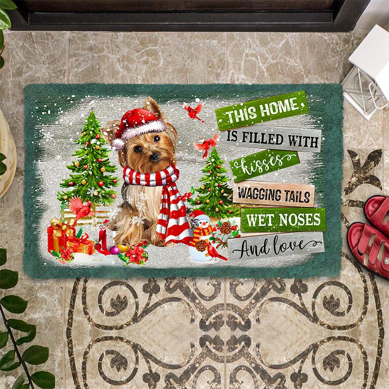 This Home Is Filled With Kisses/Golden Yorkshire Terrier Doormat