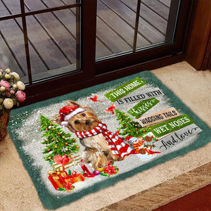 This Home Is Filled With Kisses/Golden Yorkshire Terrier Doormat
