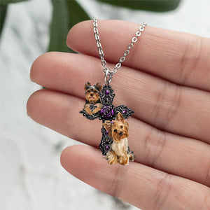 Yorkshire Terrier Pray For God Stainless Steel Necklace