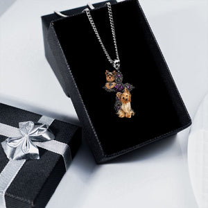 Yorkshire Terrier Pray For God Stainless Steel Necklace