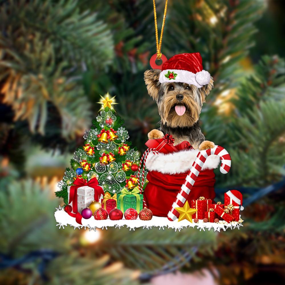 Yorkshire Terrier/Yorkie Gift Bag Merry Christmas Ornament
