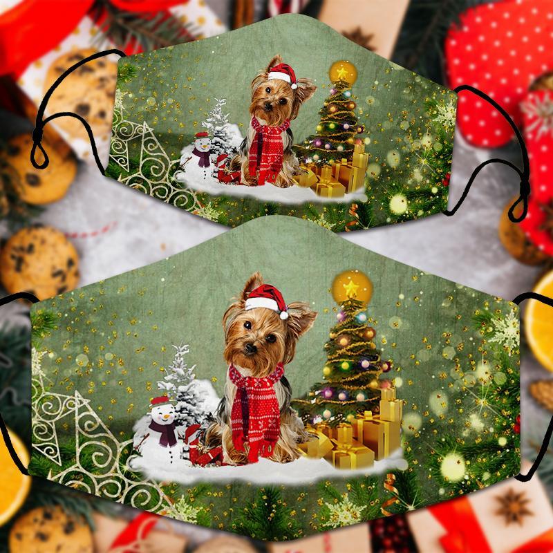 Yorkshire Terrier/Yorkie Merry Christmas Face Mask