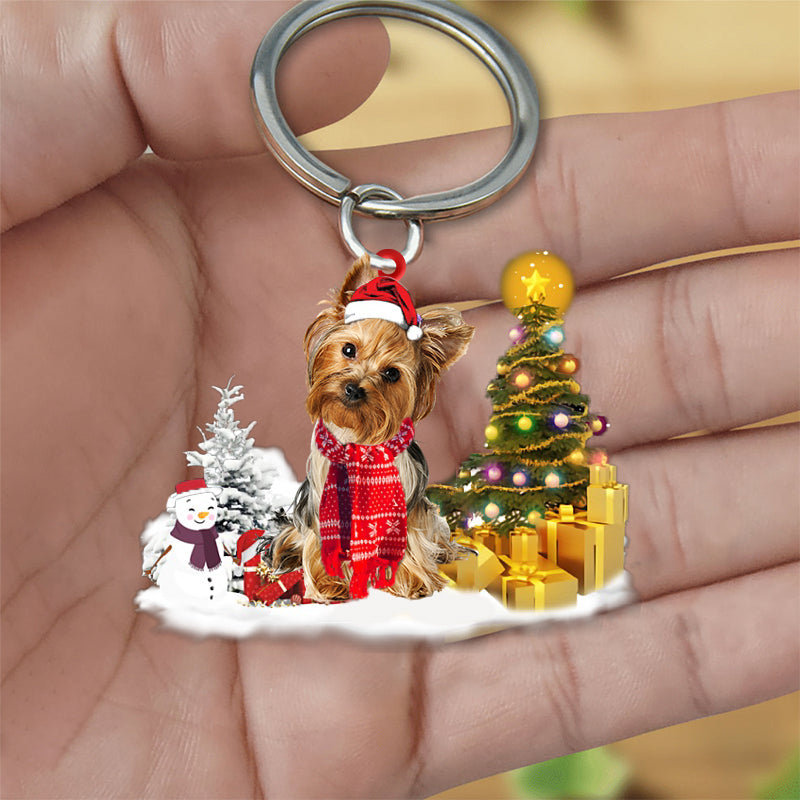 Yorkshire Terrier02 Early Merry Christma Acrylic Keychain