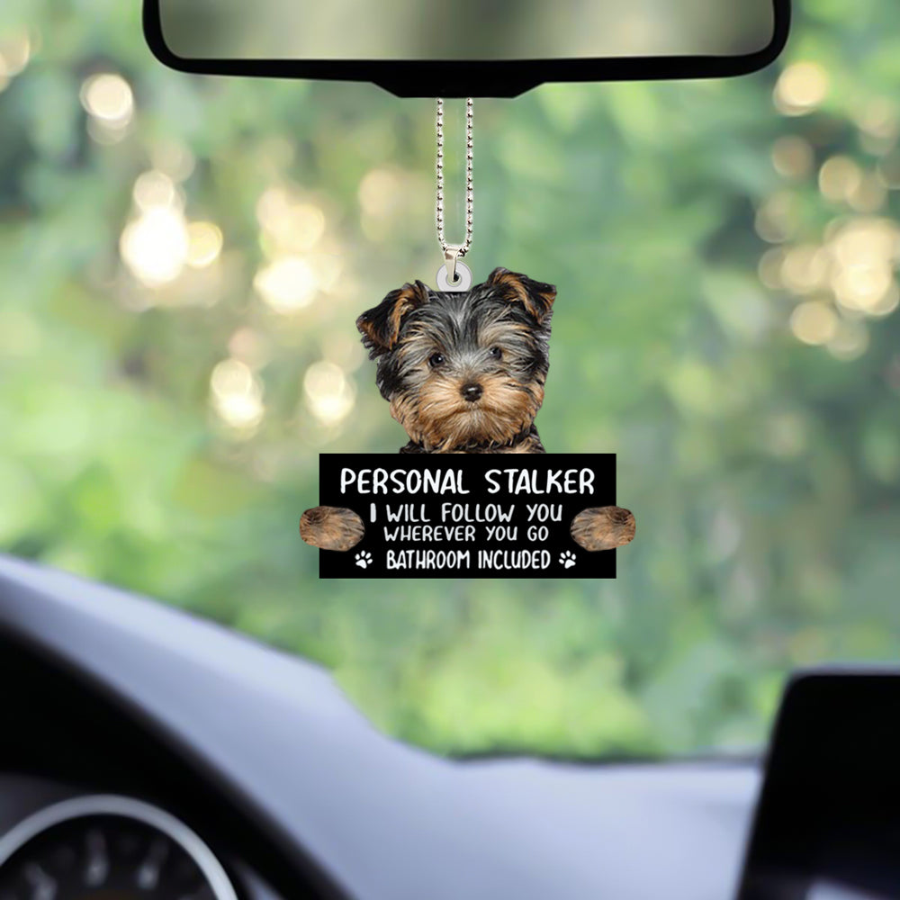 Yorkshire Terrier Personal Stalker Car Hanging Ornament