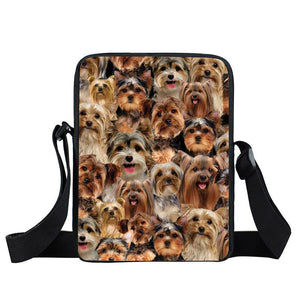 A Bunch Of Yorkshire Terriers Oxford Cloth Zipped Messenger Bag