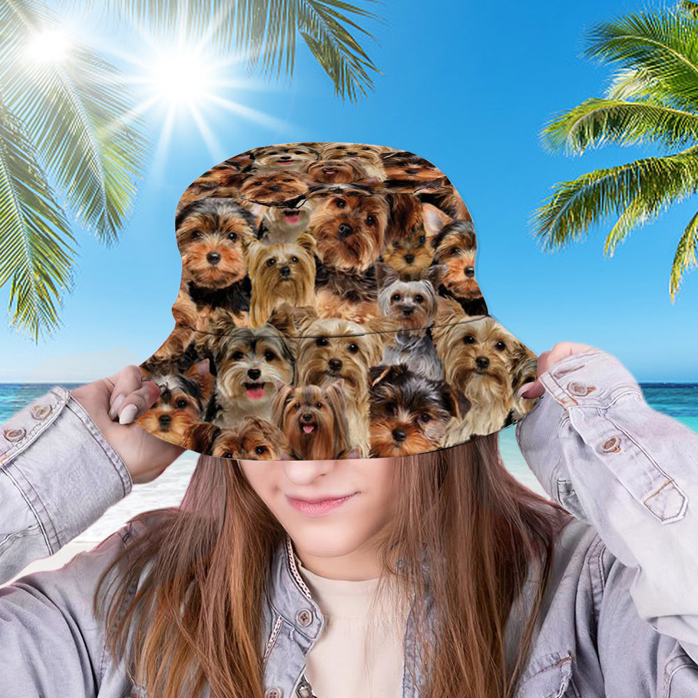 A Bunch Of Yorkshire Terriers Bucket Hat