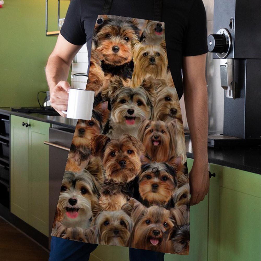 A Bunch Of Yorkshire Terriers Apron/Great Gift Idea For Christmas
