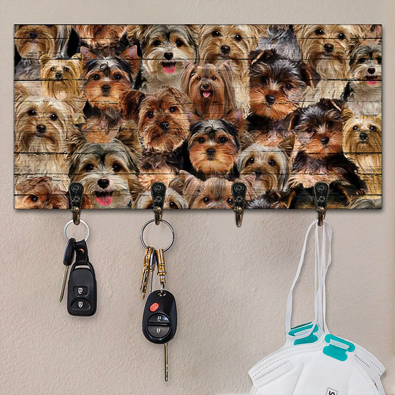 A Bunch Of Yorkshire Terriers Key Hanger