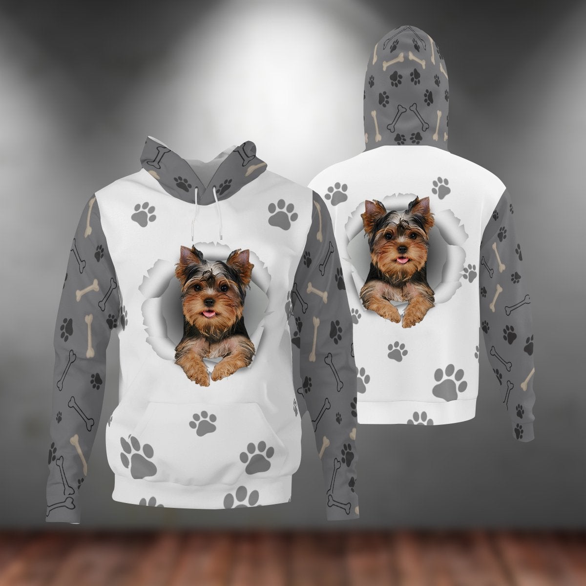 Yorkshire Terrier 2-Paw Dog Unisex Hoodie