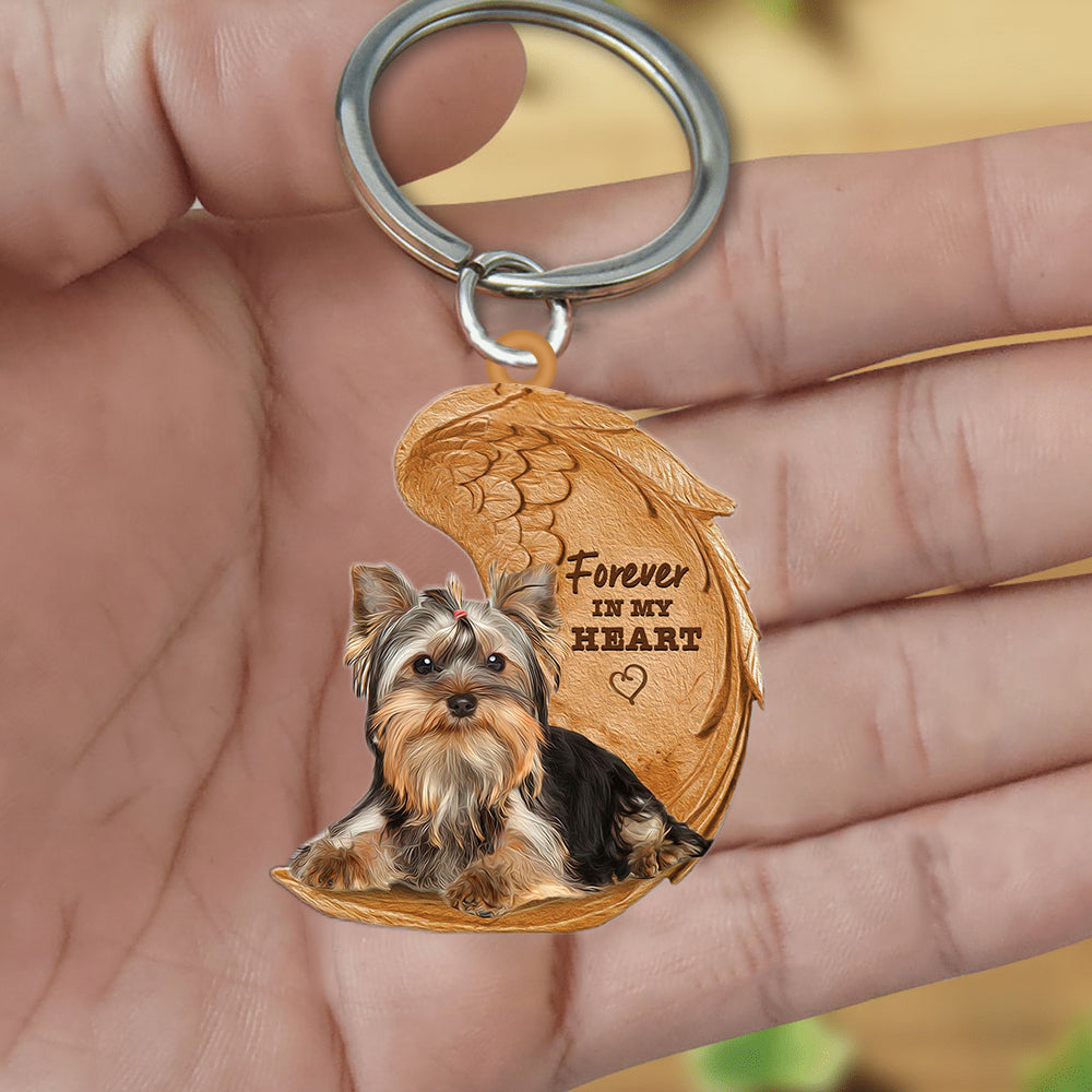 Yorkshire terrier Forever In My Heart Flat Acrylic Keychain