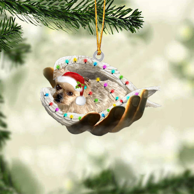Yorkshire terrier_1 Sleeping Angel In God Hand Christmas Ornament