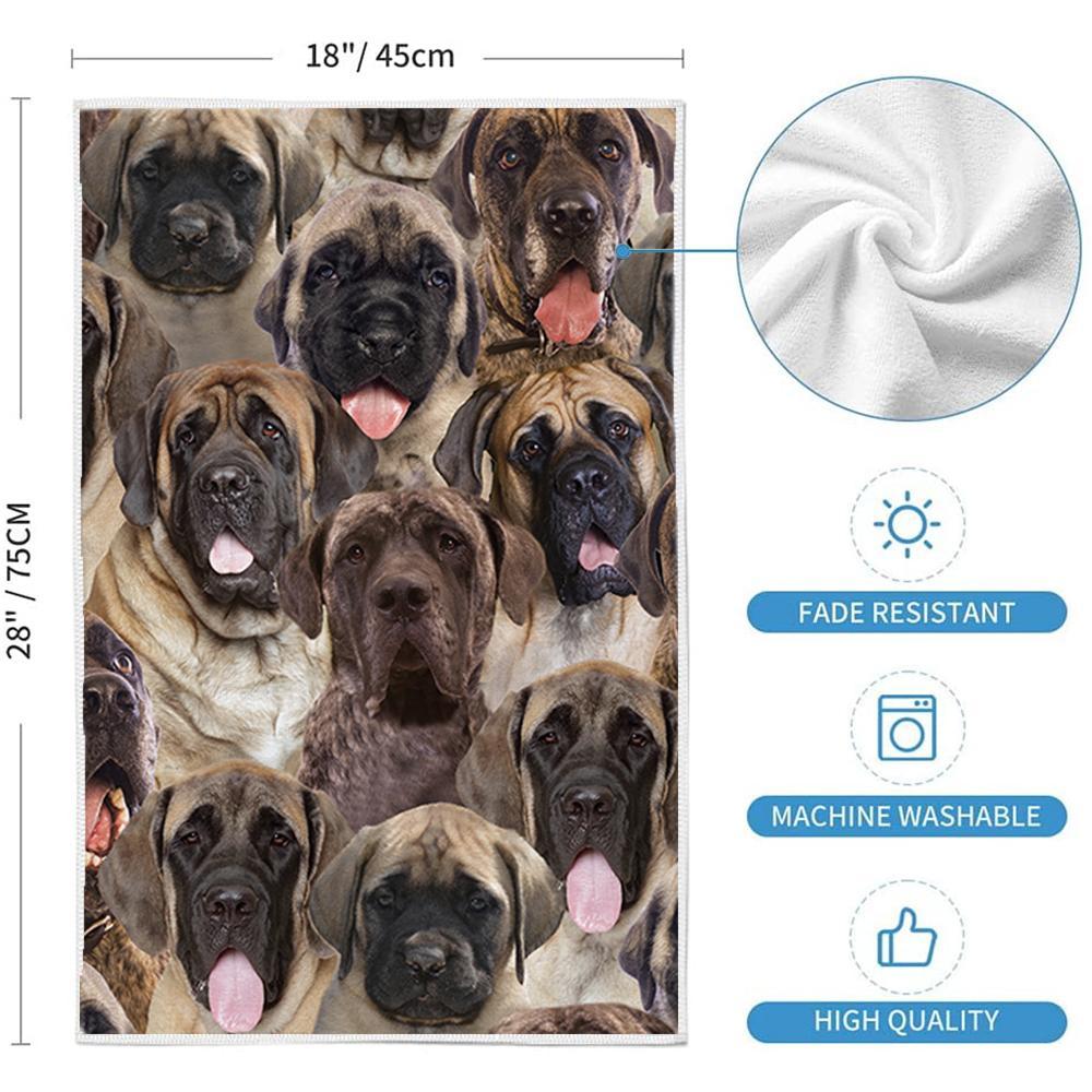 A Bunch Of English Mastiffs Kitchen Towel