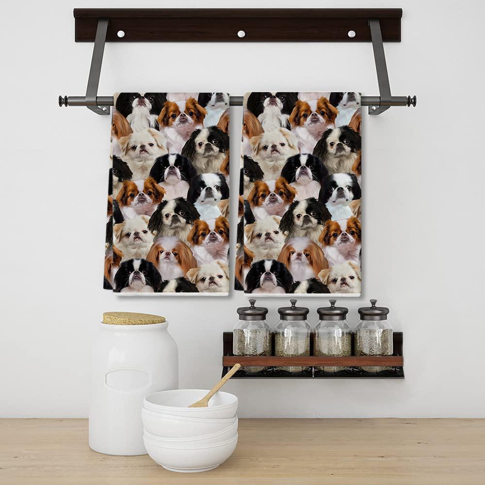 A Bunch Of Japanese Chins Kitchen Towel