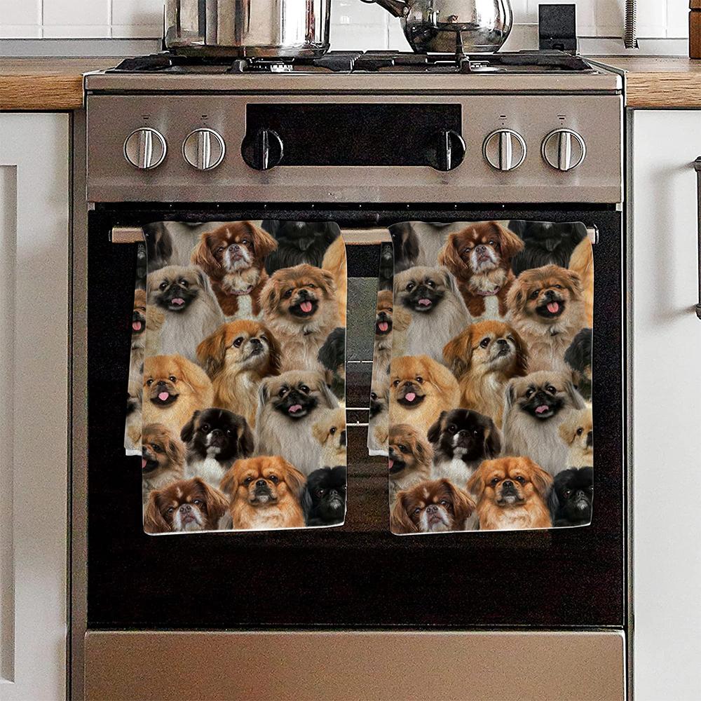 A Bunch Of Pekingeses Kitchen Towel