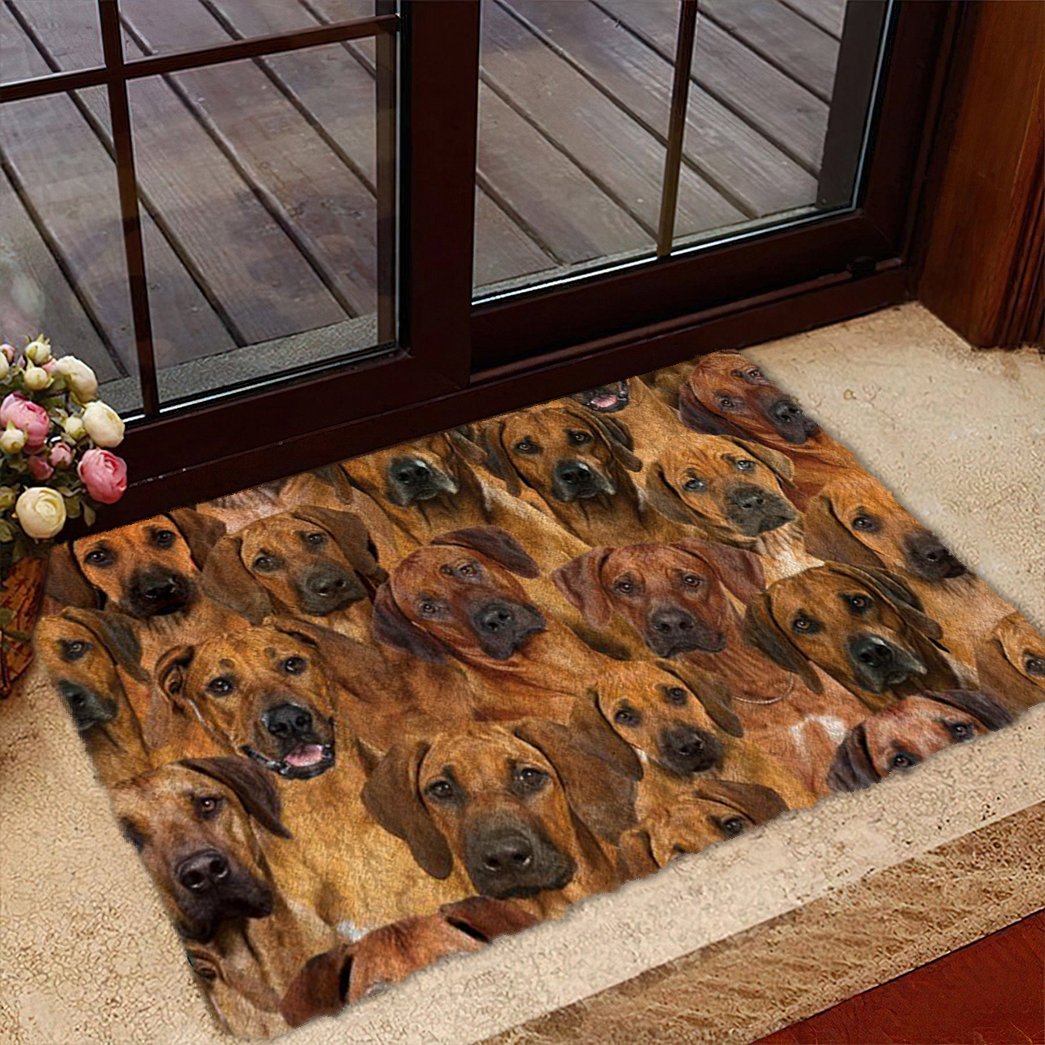 A Bunch Of  Rhodesian Ridgebacks Doormat