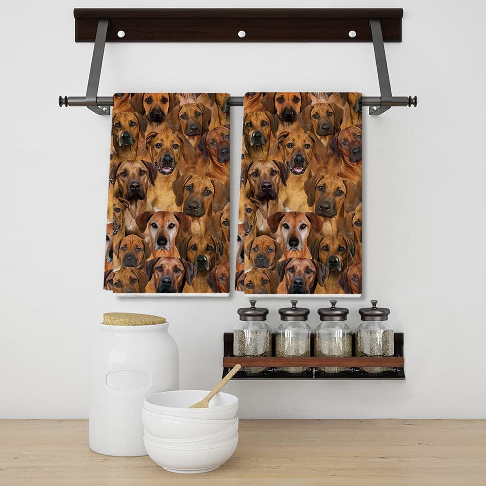 A Bunch Of Rhodesian Ridgebacks Kitchen Towel - OKBANDS