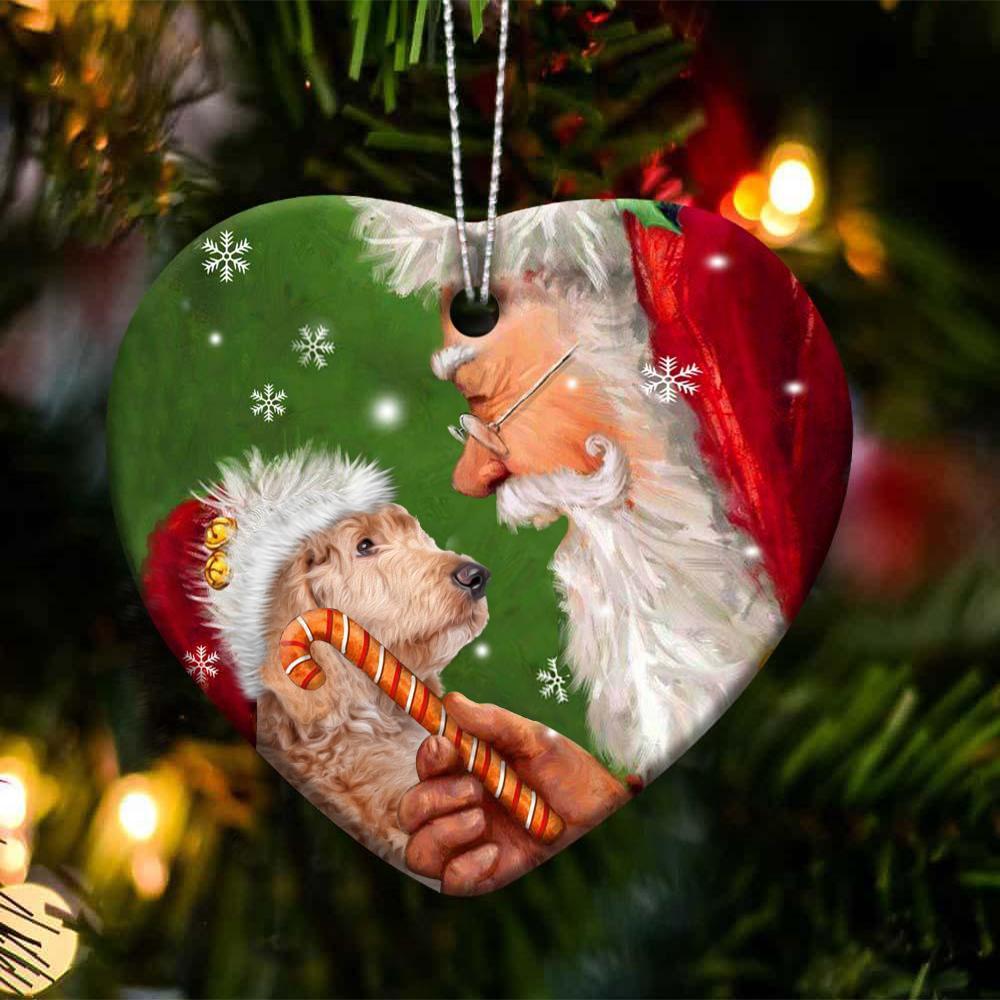 Labradoodle happy heart gift for dog lover ornament