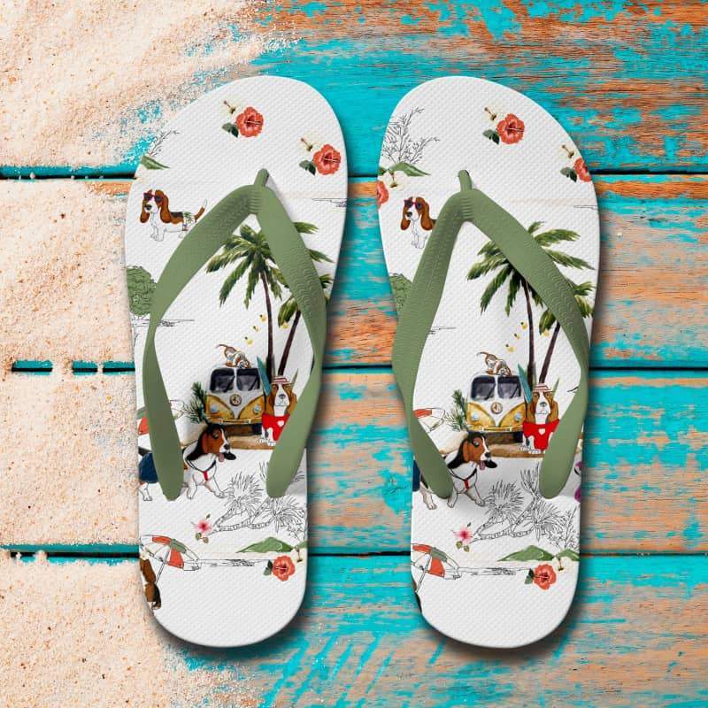 BASSET HOUND Flip Flops
